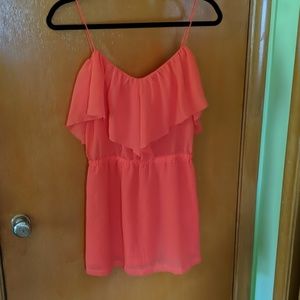 Vibrant red/orange flowy top